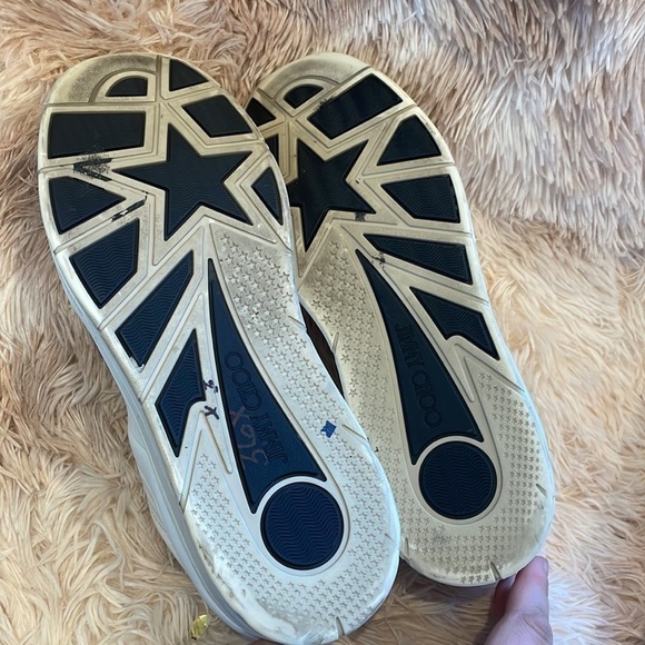 JIMMY CHOO | Leather Hawaii Sneakers | Lowtop White  | Size 42.5 | Women’s 11.5 - Picture 8 of 8